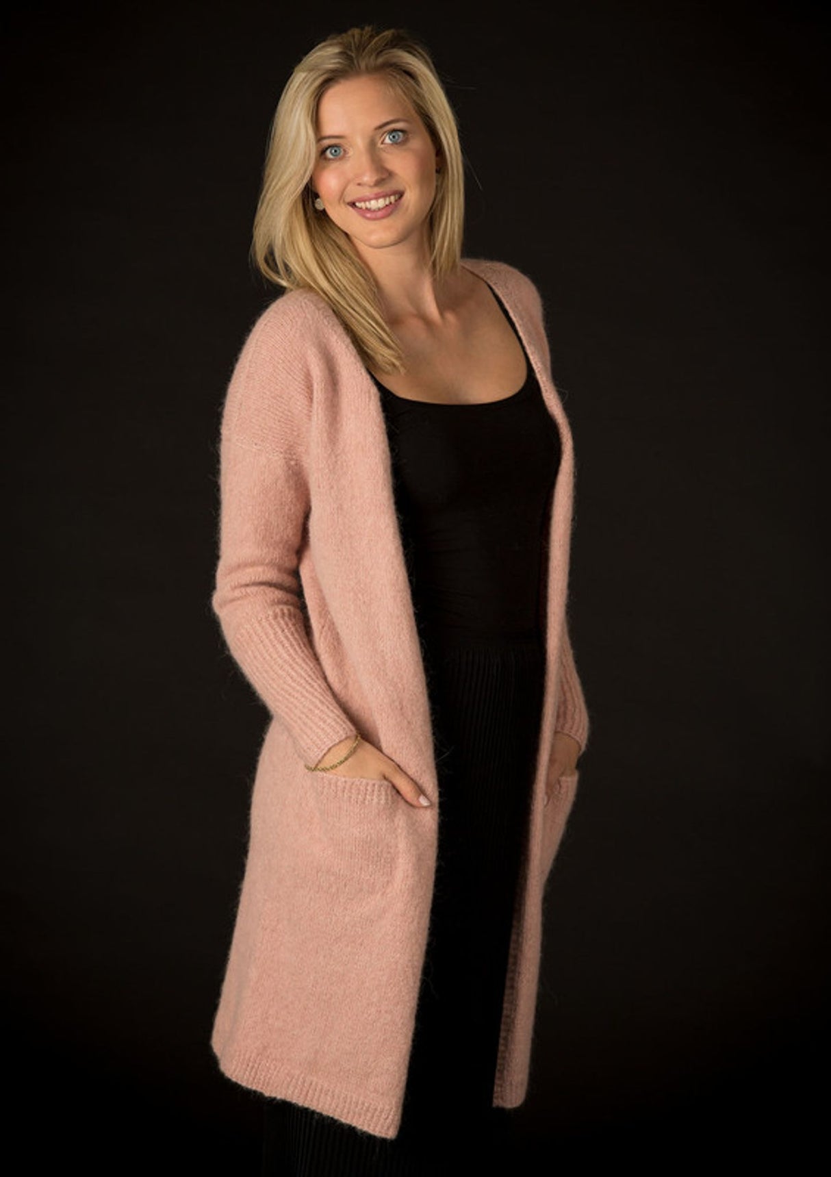 Lange Strickjacke