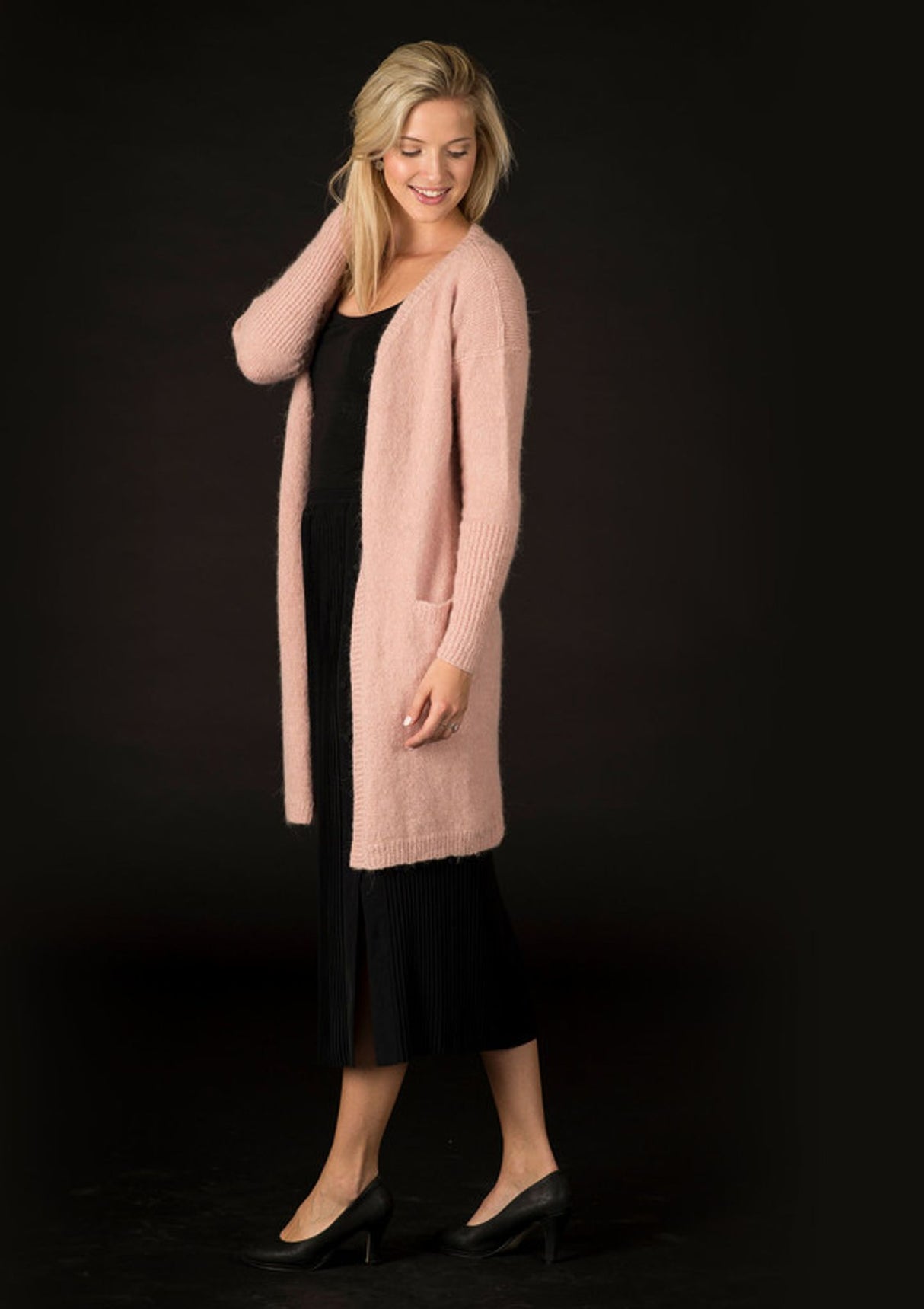 Lange Strickjacke