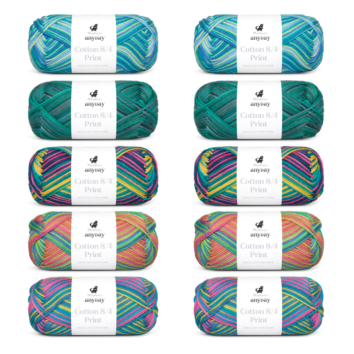 ANYDAY Cotton 8/4 Print Colorbag 10 Stück