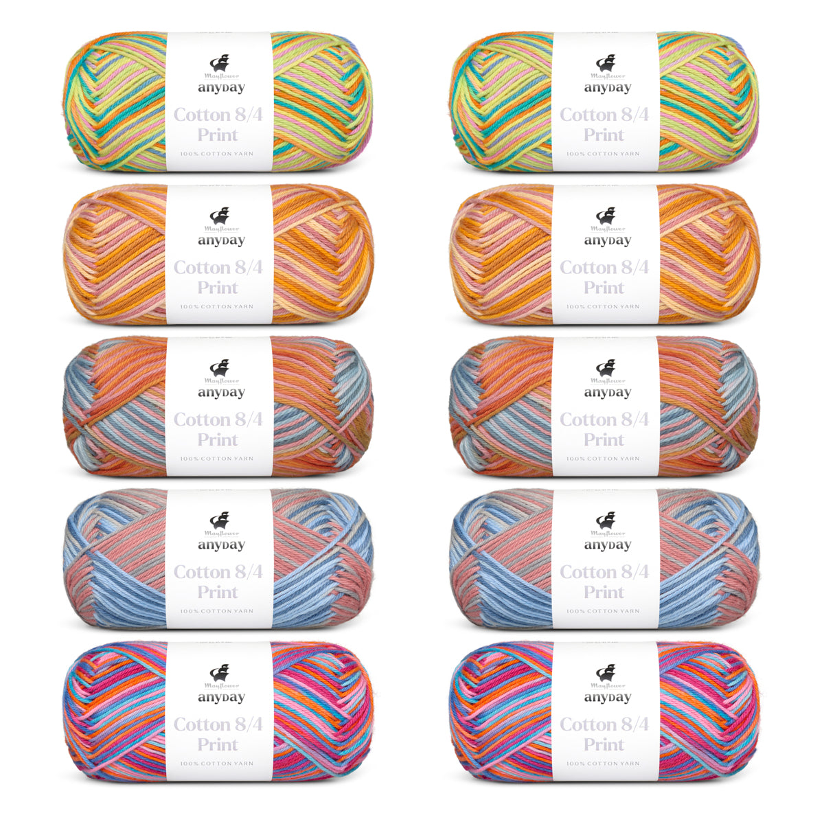 ANYDAY Cotton 8/4 Print Colorbag 10 Stück