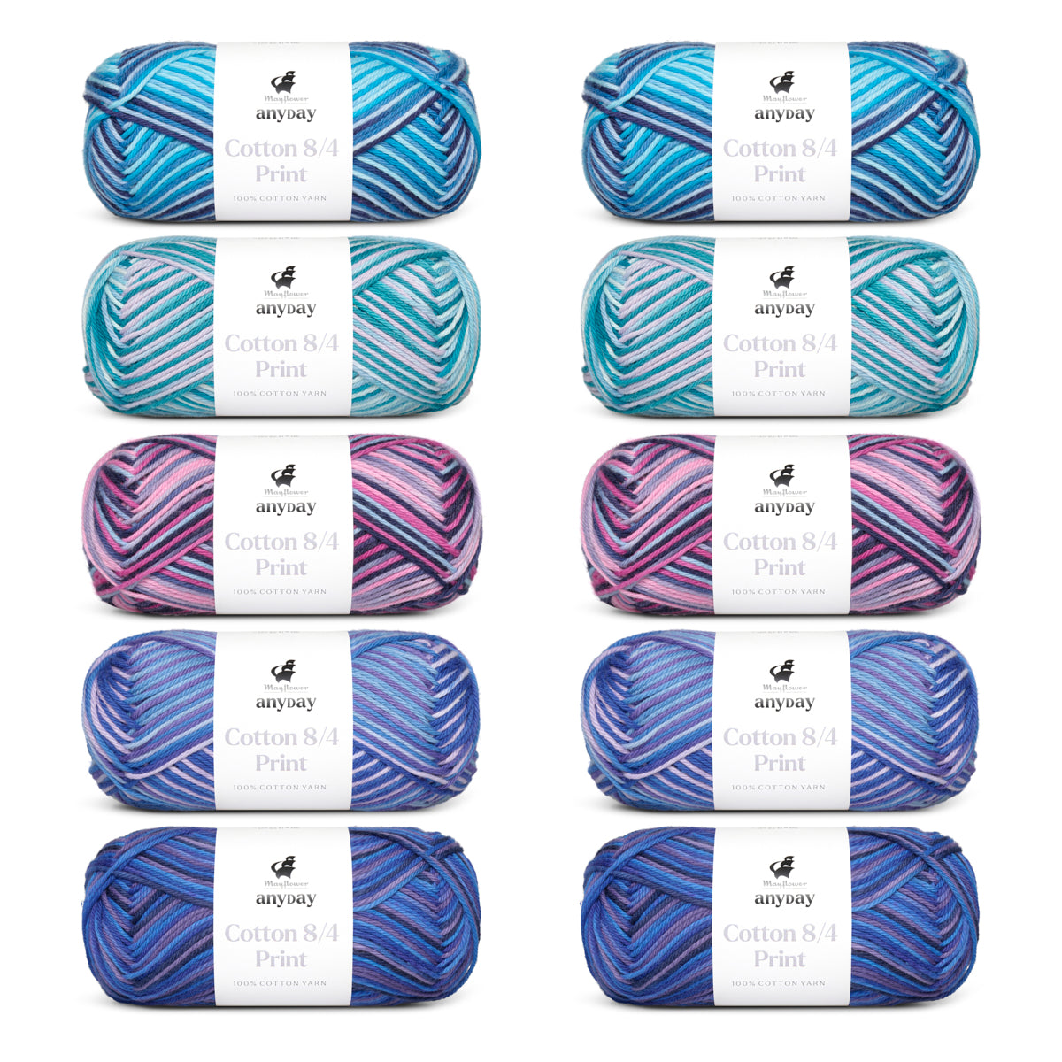 ANYDAY Cotton 8/4 Print Colorbag 10 Stück