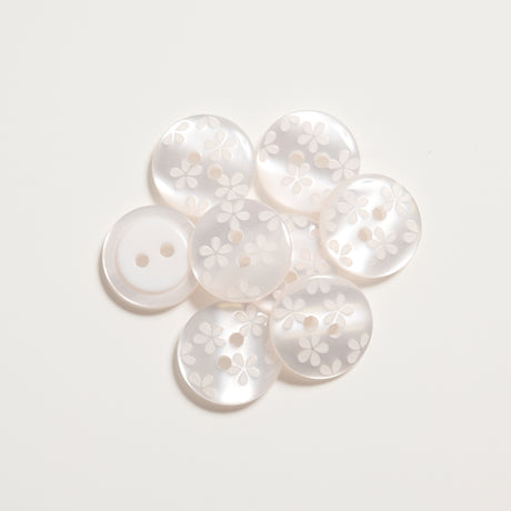 Mayflower Create Knapper - 2-Huls Med Blomst (8 stk.)