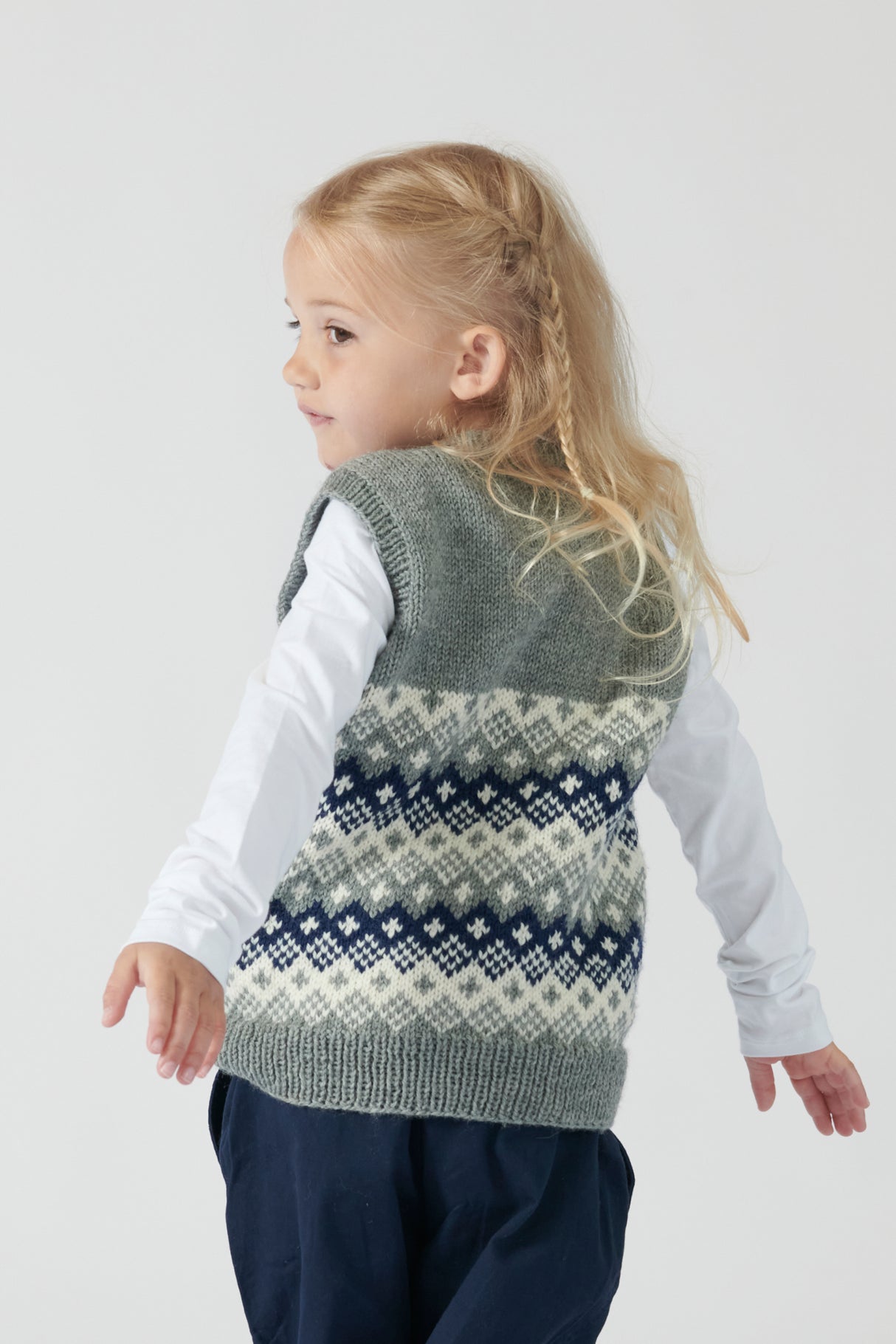 Kinderweste im Fair-Isle-Muster – Anleitung