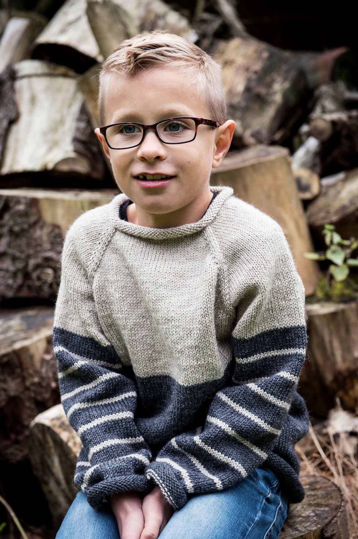 Pullover mit Raglan und Streifen