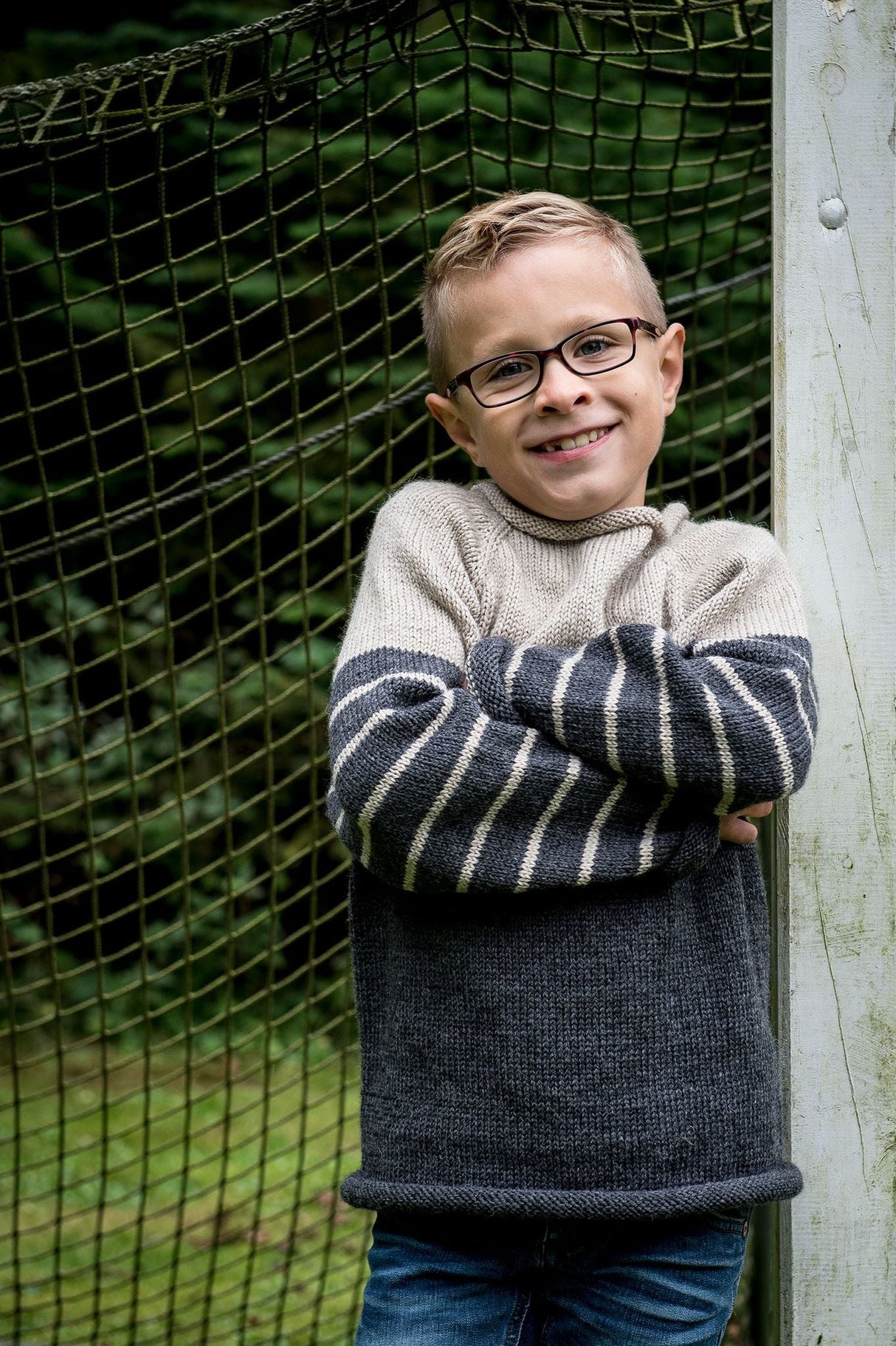 Pullover mit Raglan und Streifen