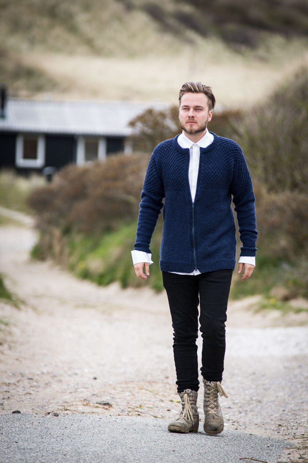 Herren -Strickjacke mit Reißverschluss