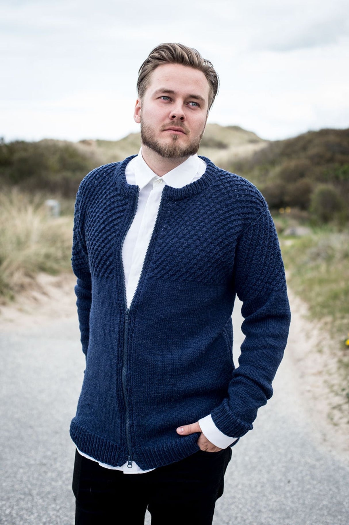 Herren -Strickjacke mit Reißverschluss