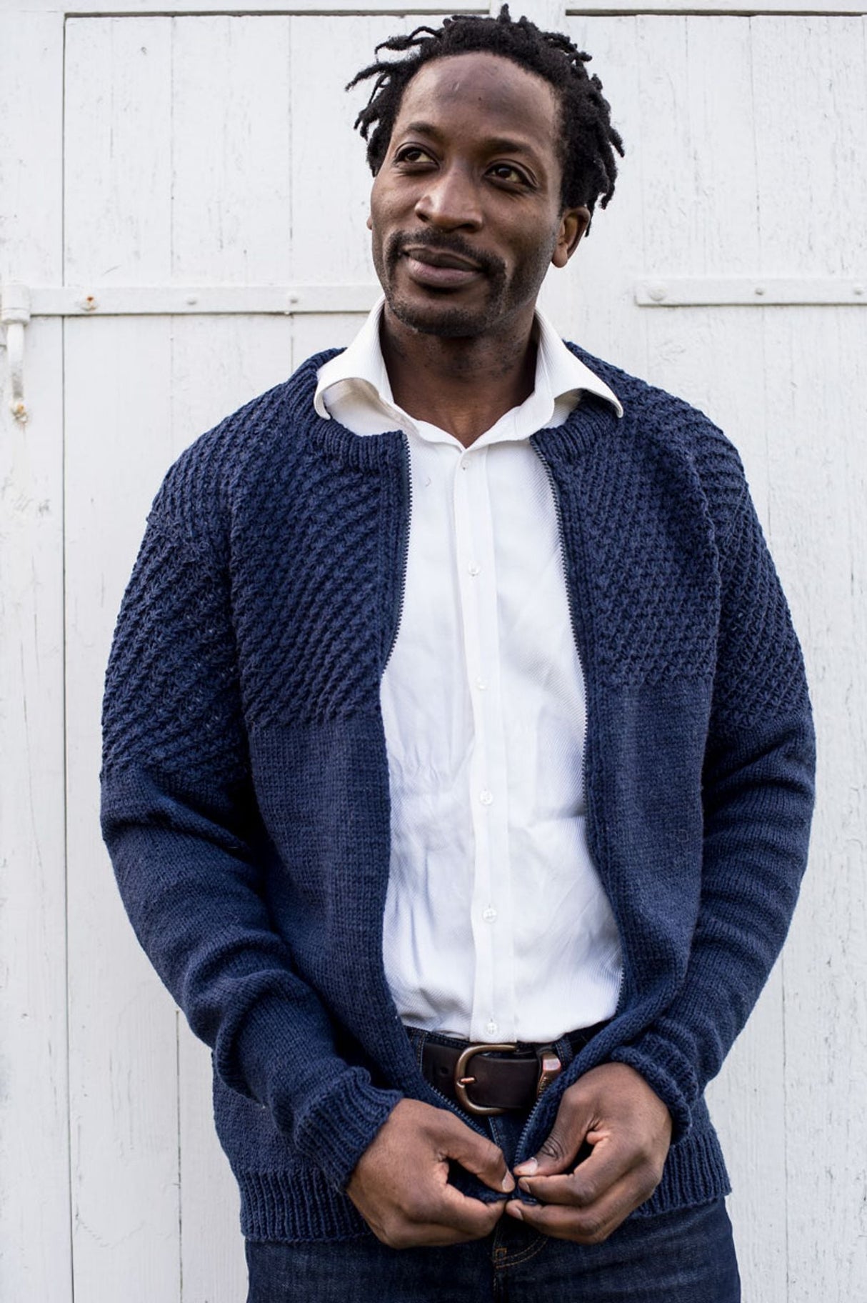 Herren -Strickjacke mit Reißverschluss