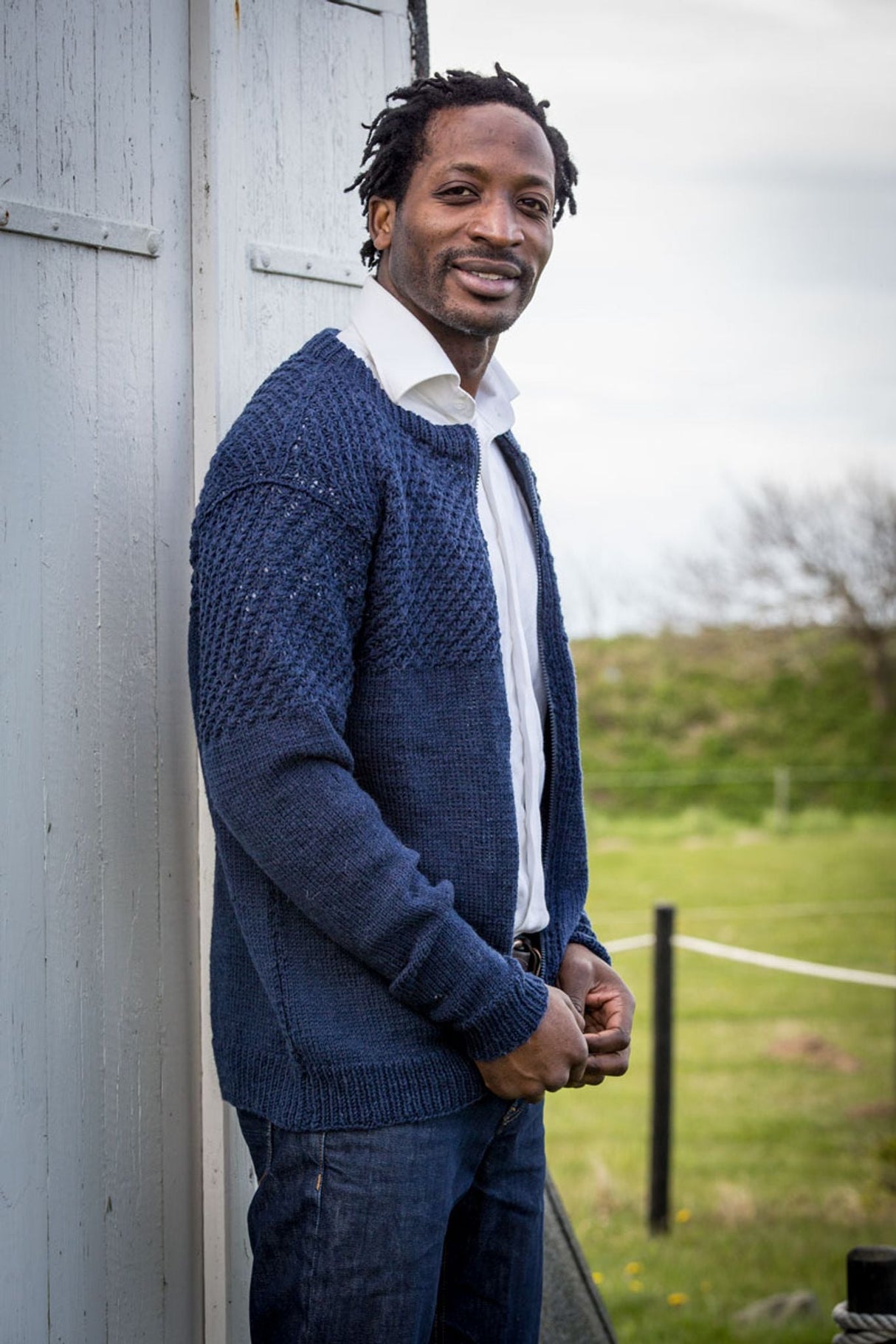 Herren -Strickjacke mit Reißverschluss