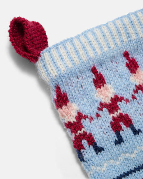 LF08 - gestrickte Weihnachtssocke mit Weihnachtsmann und Flagge