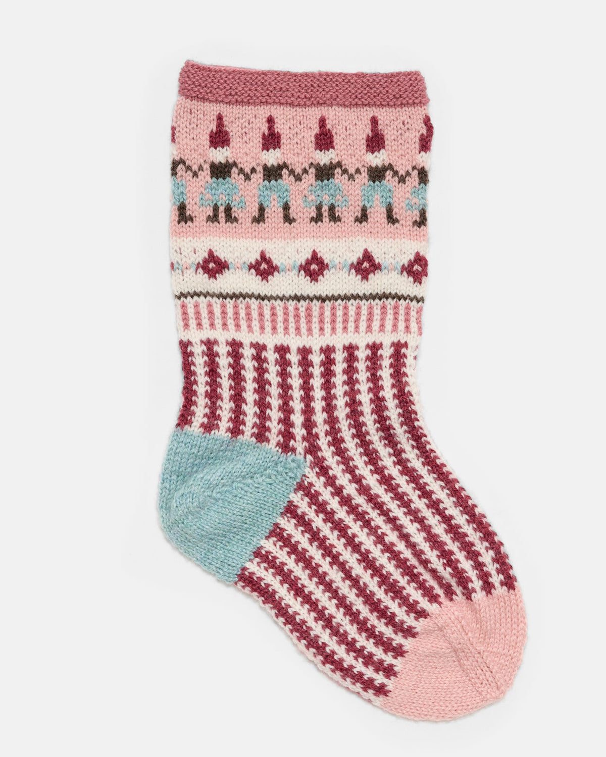 LF06 - gestrickte Weihnachtssocke mit Nisseranking und Muster