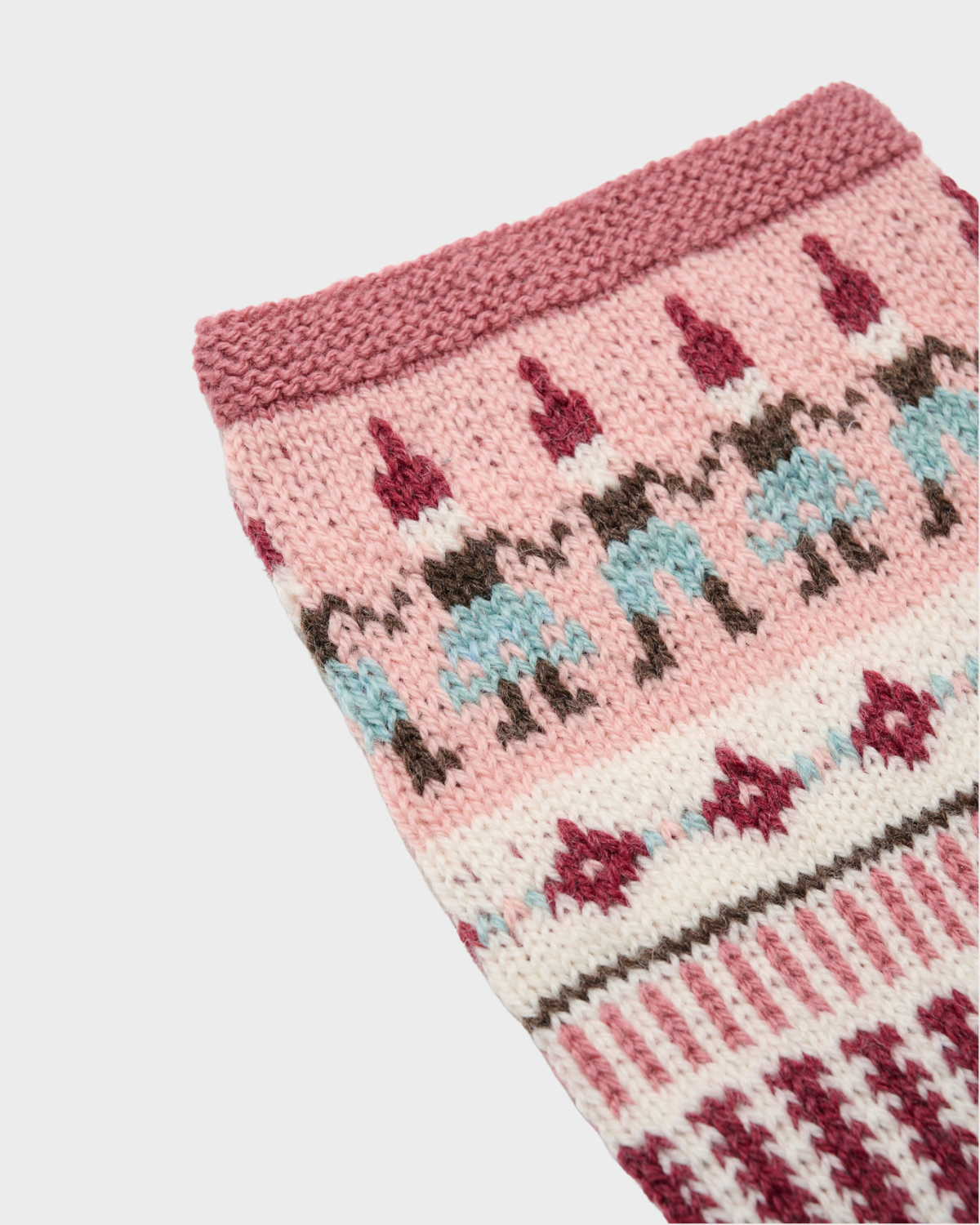 LF06 - gestrickte Weihnachtssocke mit Nisseranking und Muster
