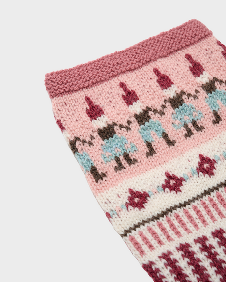 LF06 - gestrickte Weihnachtssocke mit Nisseranking und Muster