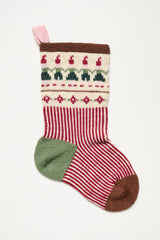 LF30 - Großer Weihnachtsstrumpf mit Schneeflocken und Gänsen