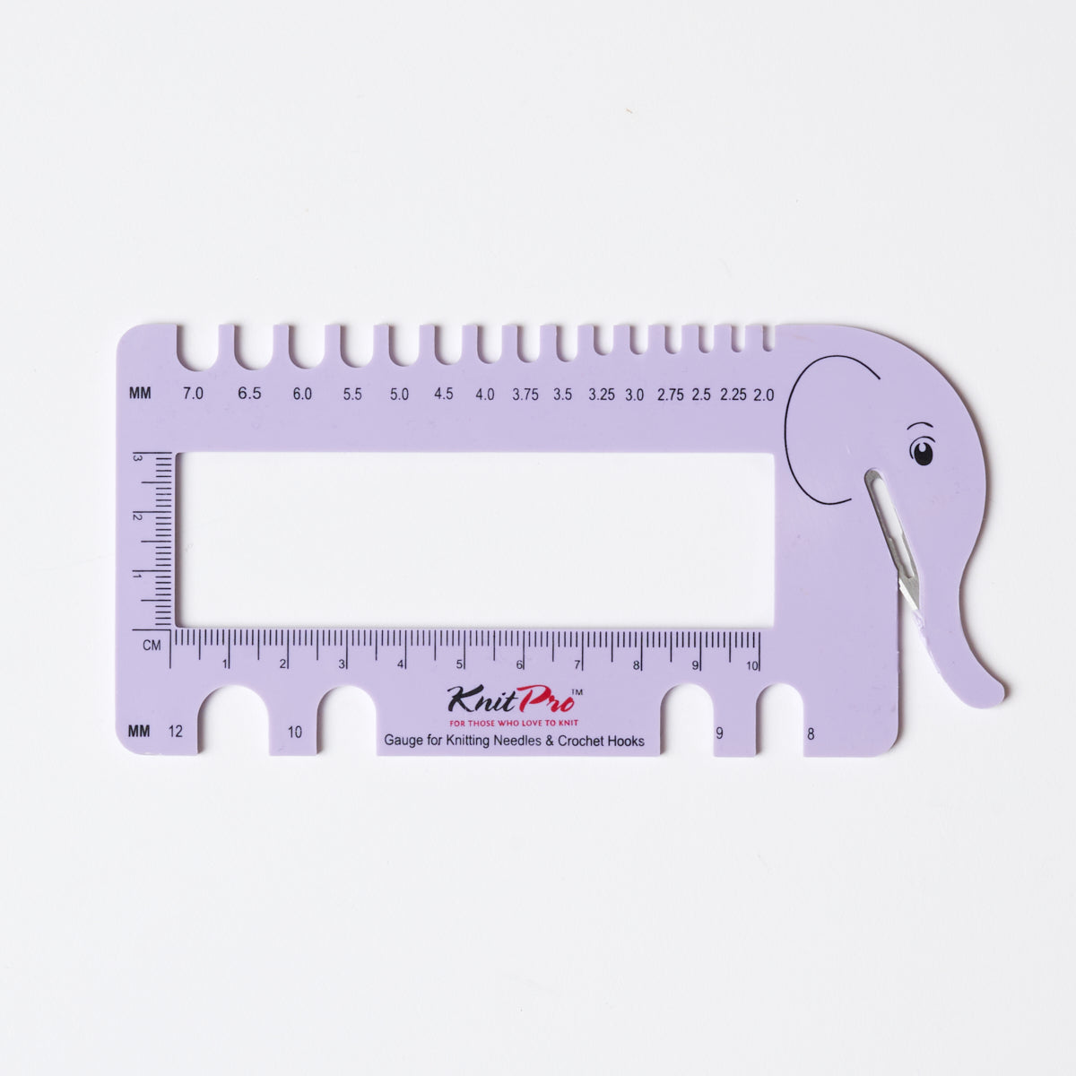 Stricknadel- und Häkelnadelmesser Elefant Blush, lila