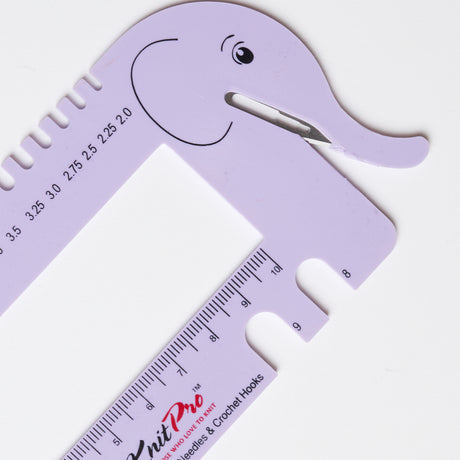 Stricknadel- und Häkelnadelmesser Elefant Blush, lila