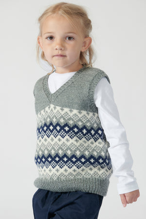 Kinderweste im Fair-Isle-Muster – Anleitung